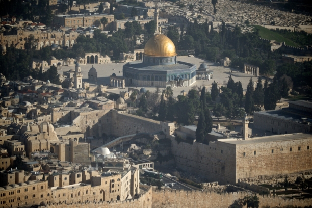 Jerusalem as can be seen from the air when flying in Israel